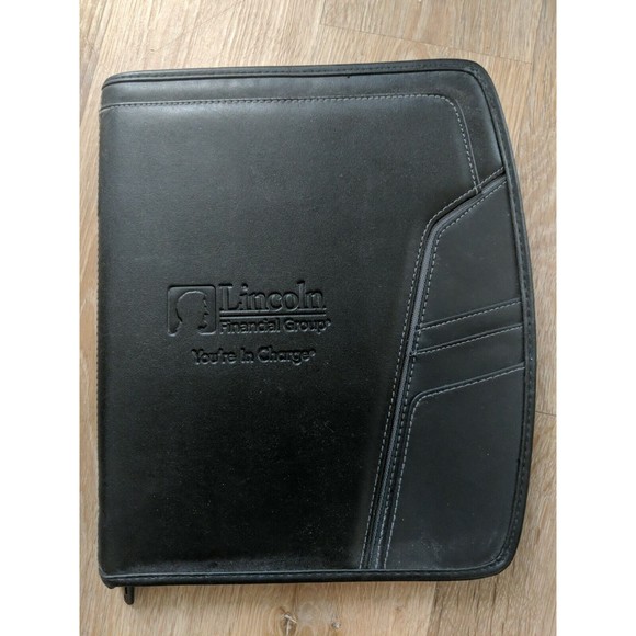 Portfolio Binder Leather Business Professional Folder Notepad Holder - Lincoln - Picture 1 of 3